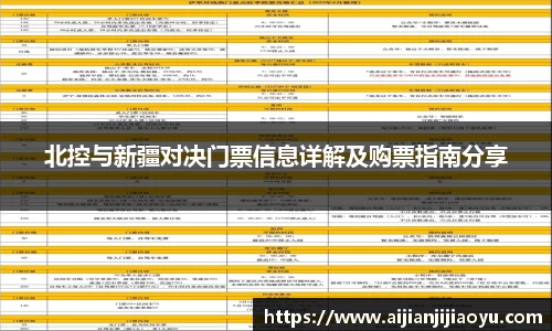 北控与新疆对决门票信息详解及购票指南分享