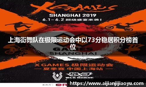 上海街舞队在极限运动会中以73分稳居积分榜首位