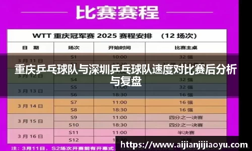 重庆乒乓球队与深圳乒乓球队速度对比赛后分析与复盘